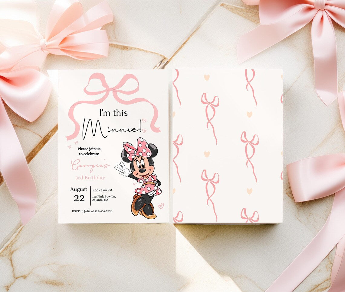 Minnie 3rd Birthday invitation